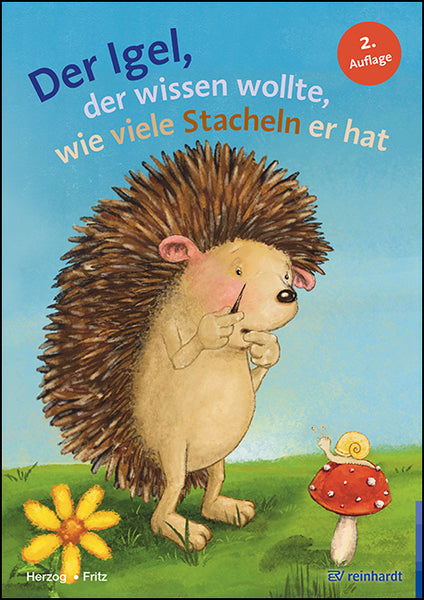 Cover of a picture book featuring an illustration of a hedgehog with a questioning expression, surrounded by a forest setting with a flower and a mushroom in the foreground.