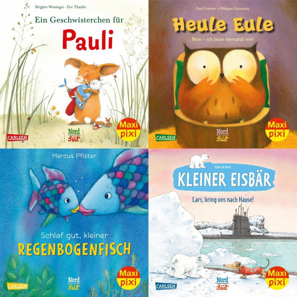 Maxi Pixi 4er pack - Kleiner Eisbär, Pauli, Regenbogenfisch, Heule Eule