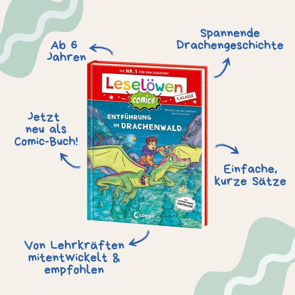 Leselöwen 1. Klasse Comics - Entführung im Drachenwald (hardcover)