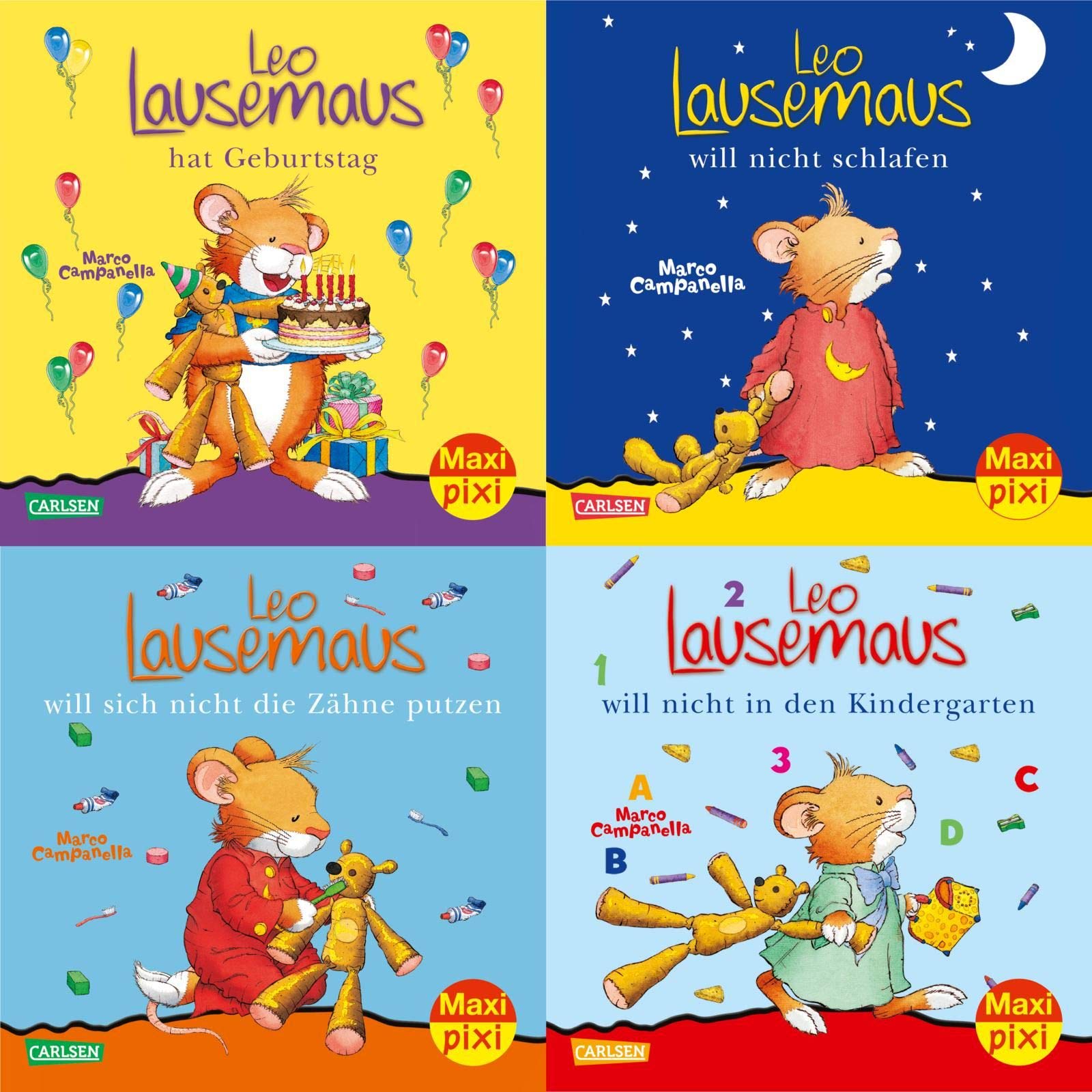 Leo Lausemaus 4 Maxi-Pixi books set